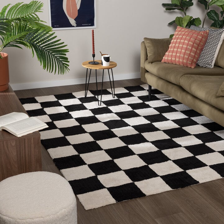 Checkerboard vloerkleed - Blox Zwart