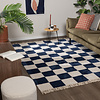 Checkerboard vloerkleed - Blox Fringe Blauw - thumbnail